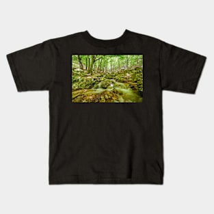 Mountain trail in the forest Kids T-Shirt